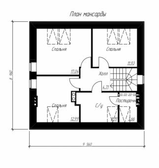 Проект одноэтажного дома с мансардой